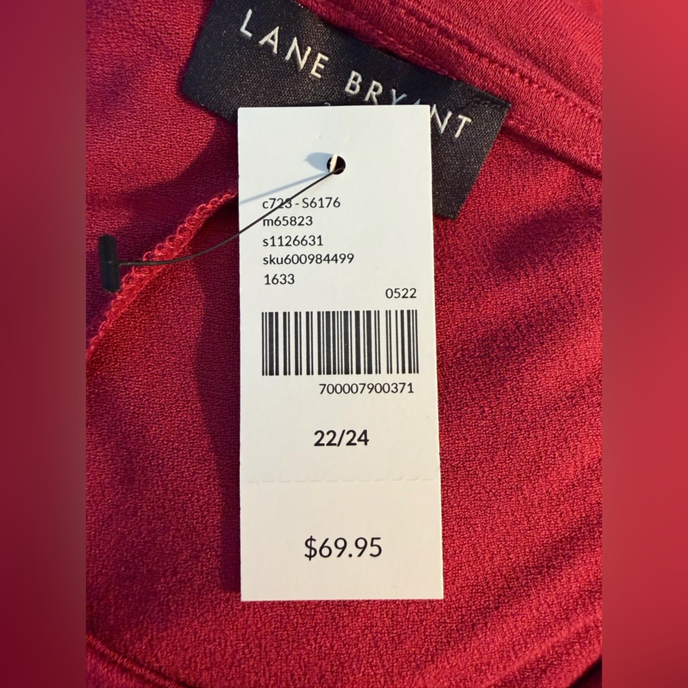 NWT Lane Bryant Red Sleeveless Shirttail Hem Maxi Dress - Plus Size 22/24 - Picture 12 of 14